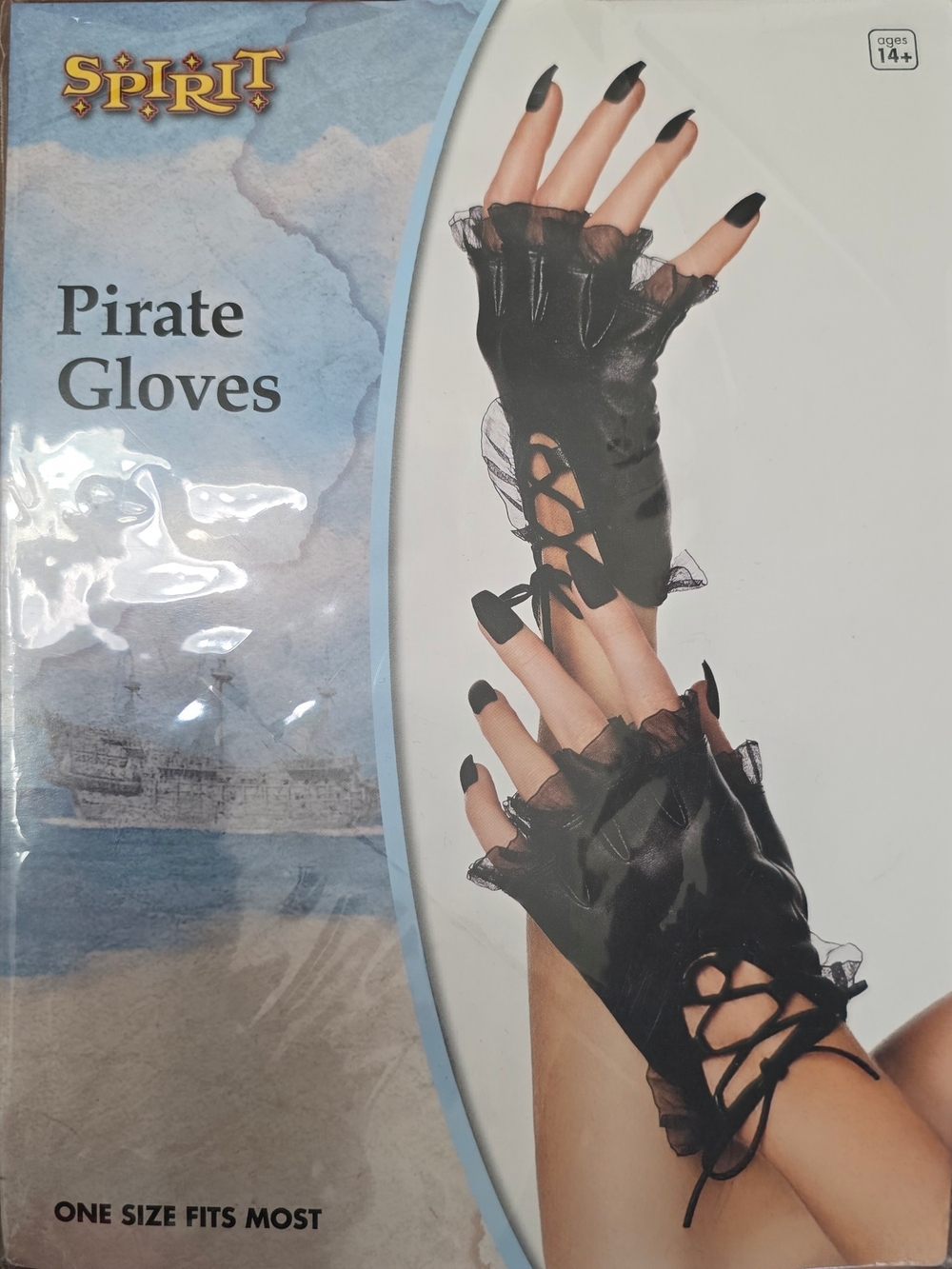 Spirit Black Lace Pirate Fingerless Gloves